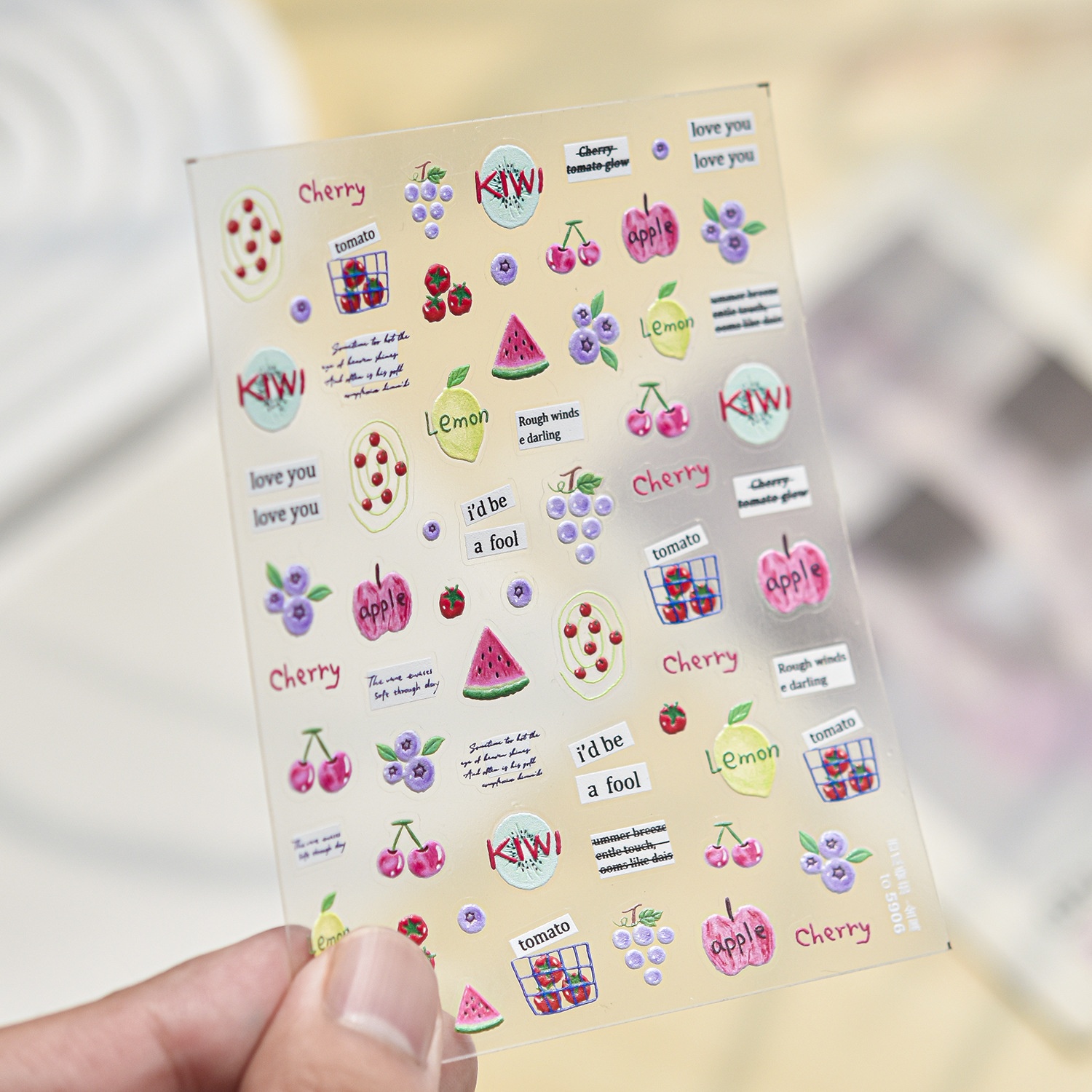 Fresh Fruit Nail Decals 5D Plu - Paper Basket Mesh 评论和价格