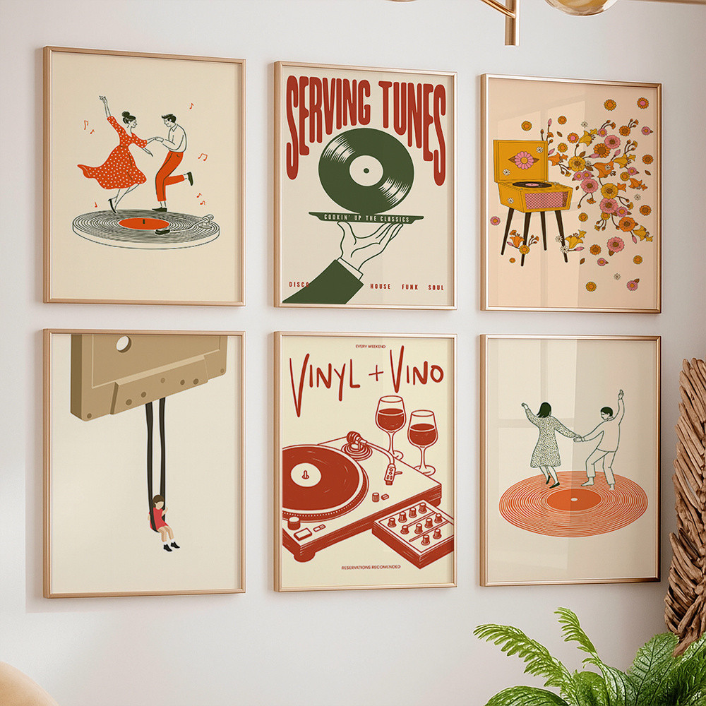 1pc Vintage Music Canvas Poste - Office Furniture Direct 评论和价格