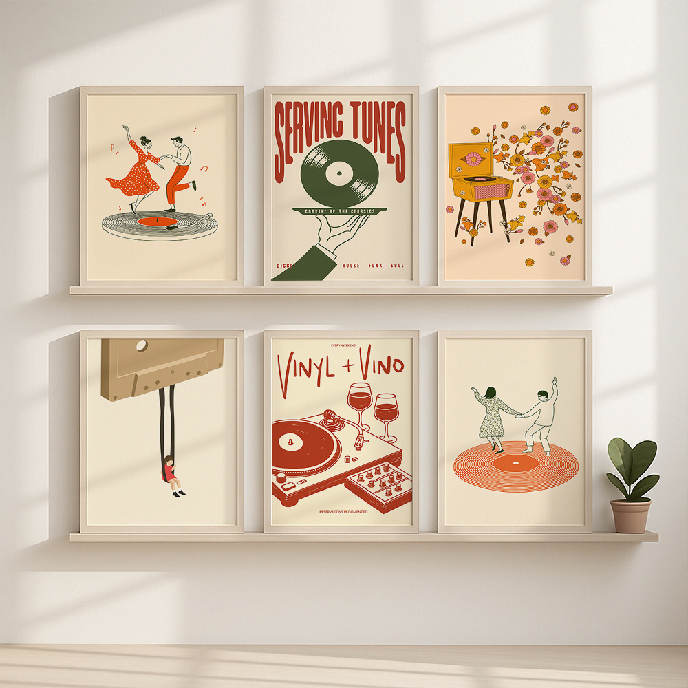 1pc Vintage Music Canvas Poste - Office Furniture Direct 评论和价格