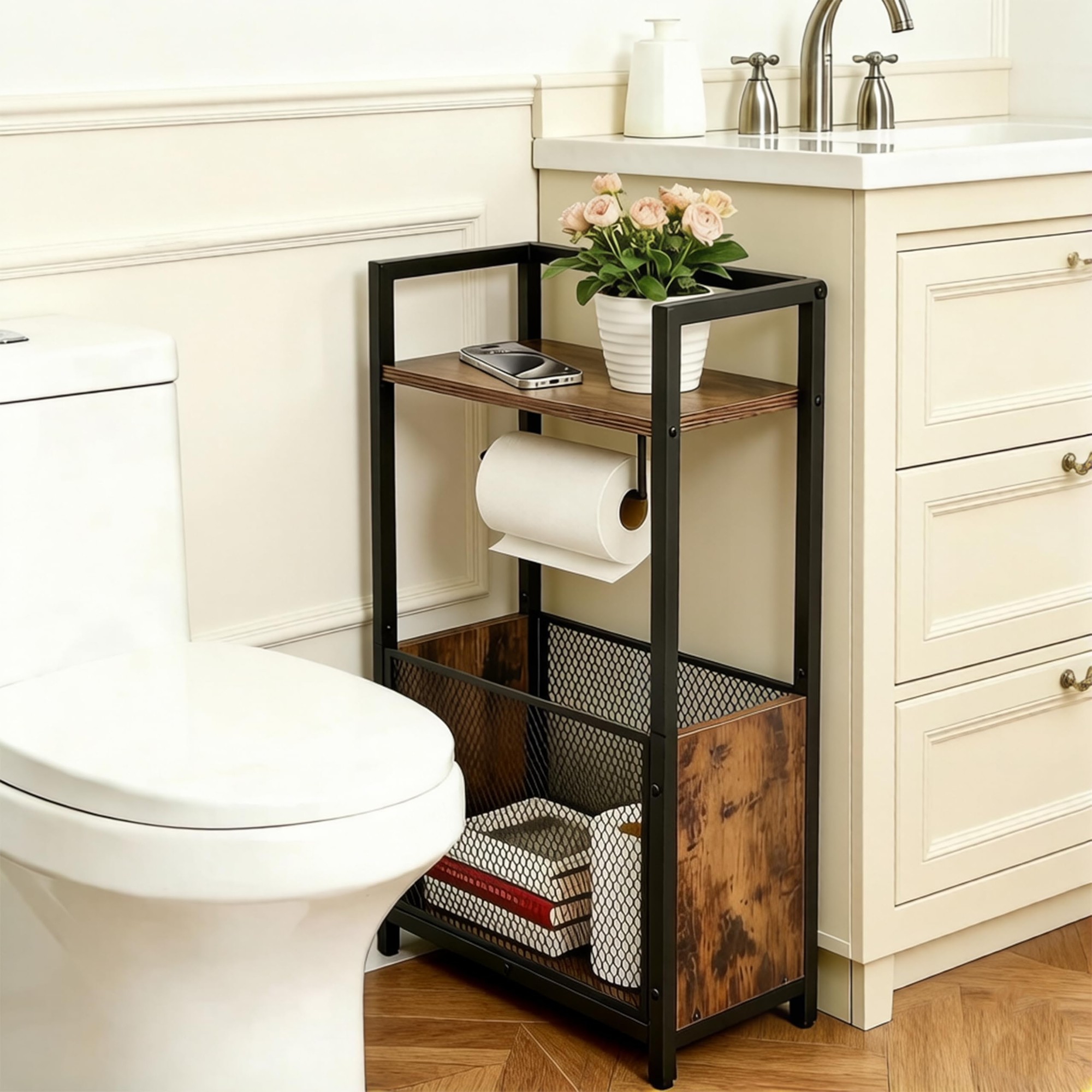 Freestanding Bathroom Toilet P - Paper Basket Mesh 评论和价格