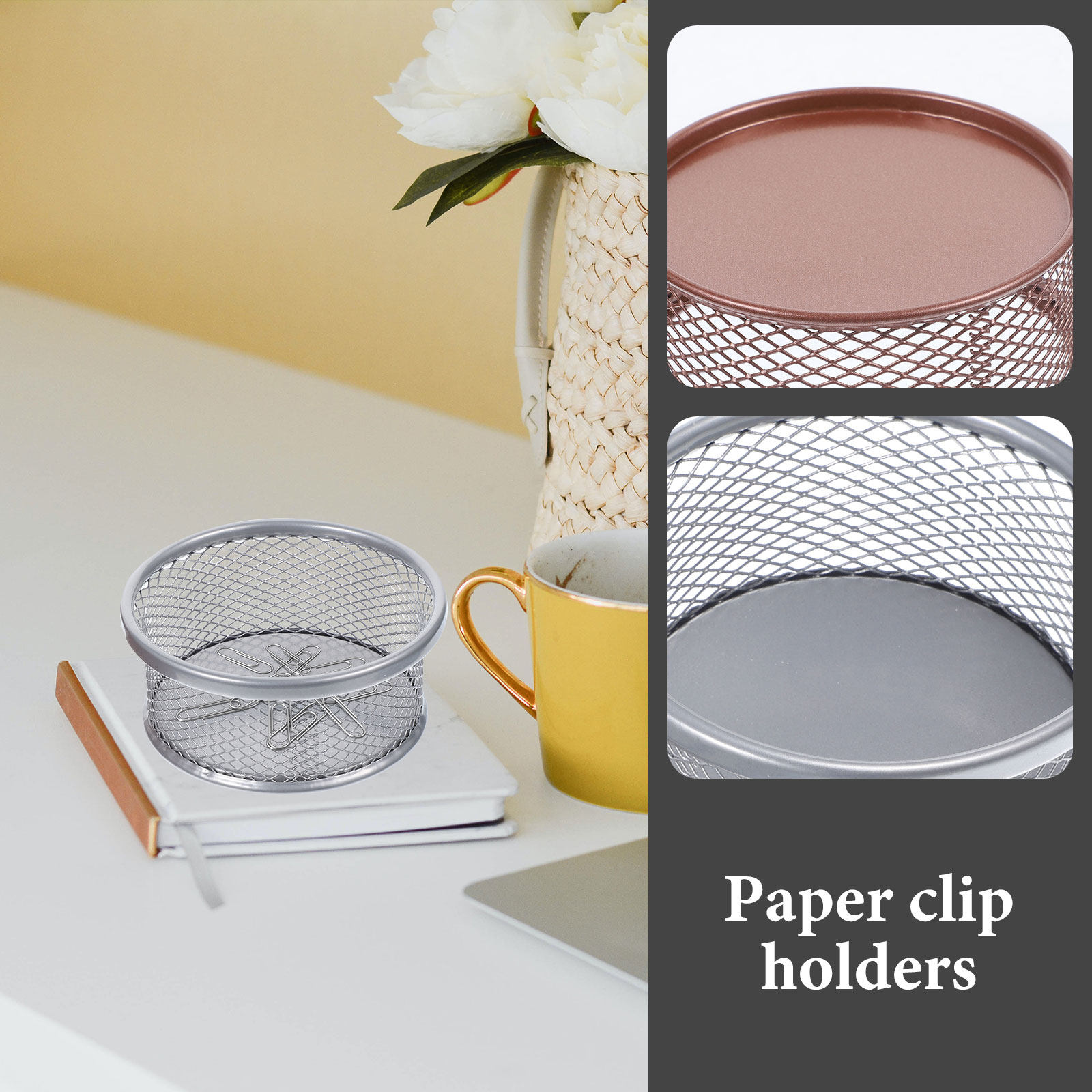 2Pcs Metal Paper Clip Holder M - Paper Basket Mesh 评论和价格